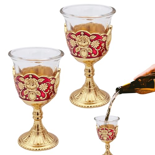 Weinglas-Set, hohe Retro-Kelche, königlicher Stil, Hochzeit, Toastgläser für Zuhause, Küche, Garten von Anulely