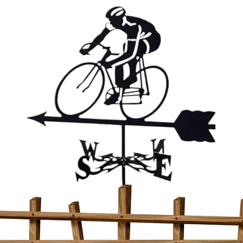 Wetterfahne – Wetterfahne für Fahrradfahrer, Messwerkzeuge, Richtung, Wetterhahn, Dachpfahl, Dekoration für Außenbereich, Bauernhof, Terrasse, Paddock, Pavillon, Scheune Wetterfahne – Wetterfahne für Fahrradfahrer, Messwerkzeuge, Richtung, Wetterhahn, Dachpfahl, Dekoration für Außenbereich, Bauernhof, Terrasse, Paddock, Pavillon, Scheune von Anulely