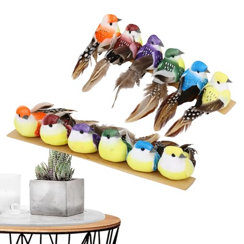 künstlicher Vogel | realistische Clip-Vögel Ornamente | 12 Stück Gartenblumenarrangements Hochzeitsdekoration und Baumschmuck künstlicher Vogel | realistische Clip-Vögel Ornamente | 12 Stück Gartenblumenarrangements Hochzeitsdekoration und Baumschmuck von Anulely