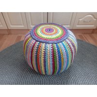 Gehäkelter Pouf/Poof/Ottoman/Fußhocker/Home Decor/Kissen/Sitzsack/Bodenkissen von AnuszkaDesign