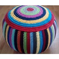 Gehäkelter Pouf/Poof/Ottoman/Fußhocker/Home Decor/Kissen/Sitzsack/Bodenkissen von AnuszkaDesign