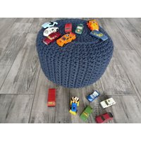 Gehäkelter Pouf/Poof/Ottoman/Fußhocker/Home Decor/Kissen/Sitzsack/Bodenkissen von AnuszkaDesign