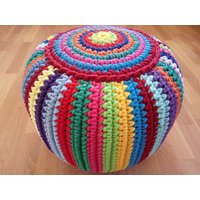 Gehäkelter Pouf/Poof/Ottoman/Fußhocker/Home Decor/Kissen/Sitzsack/Bodenkissen von AnuszkaDesign