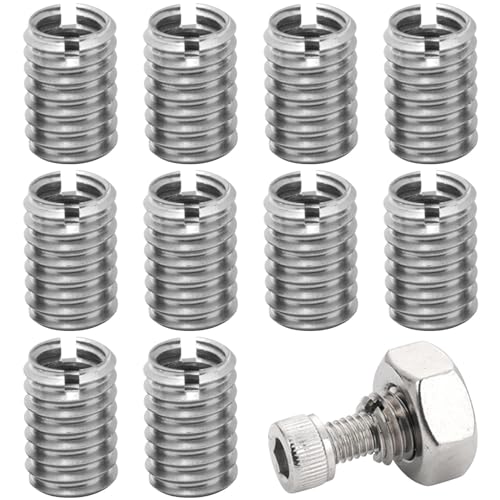 10Stück Gewindeeinsätze, M10 zu M8 Reduziermutter aus Rostfreiem Stahl mit Kleinen Rille Versehen, Gewindeeinsatz Holz, Hardware Reparaturwerkzeug für Holzmöbel, Formen, Mechanischen Geräten(Silber) 10Stück Gewindeeinsätze, M10 zu M8 Reduziermutter aus Rostfreiem Stahl mit Kleinen Rille Versehen, Gewindeeinsatz Holz, Hardware Reparaturwerkzeug für Holzmöbel, Formen, Mechanischen Geräten(Silber) von Anwangda