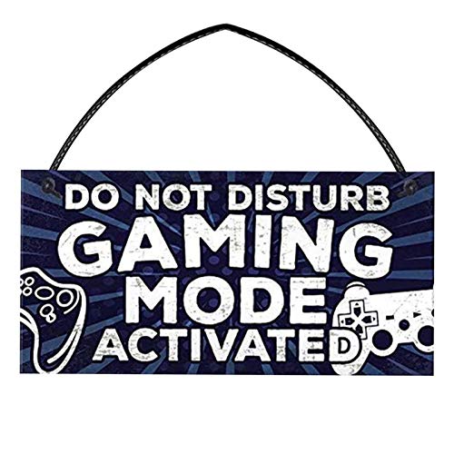 Anwangda 10 x 20 cm Gaming-Schild Gamer Holzschilder Gaming Türschild Game Controller Room Sign Do Not Disturb I'm Gaming Türschild für Jungen Papa Sohn Mann Geburtstagsgeschenk (D) von Anwangda