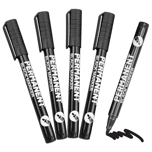 Anwangda Acrylstifte Schwarz, 5 Stück Permanent Marker Schwarz Steine Zeichenstifte, Wasserfest Acrylic Paint Marker für Felsmalerei Keramik Holz Glas Metall Leinwand, DIY Zeichnung Stifte Anwangda Acrylstifte Schwarz, 5 Stück Permanent Marker Schwarz Steine Zeichenstifte, Wasserfest Acrylic Paint Marker für Felsmalerei Keramik Holz Glas Metall Leinwand, DIY Zeichnung Stifte von Anwangda