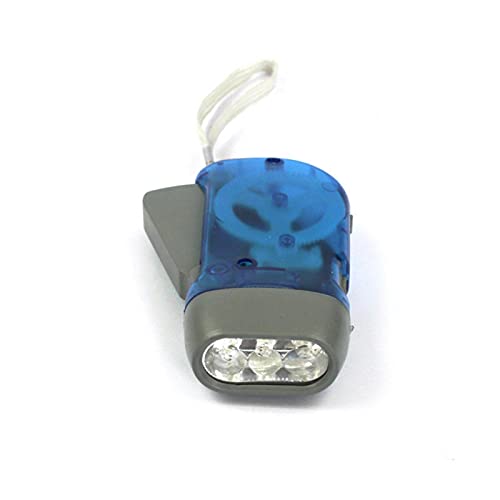 Anwangda Dynamo-Taschenlampe mit 3 LEDs, zum Aufziehen, Handdrücken, für Reisen, Notfälle, manuelle Generator-Lampe für Reisen, Camping, Outdoor, Klettern, Wandern (blau) von Anwangda