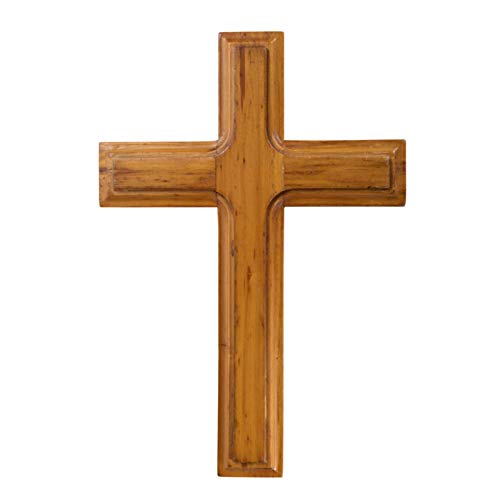 Anwangda Holzkreuz, An der Wand montiert Wandkreuz aus Eiche massiv, Aufhängen Wandkreuz Deko Geschenk zur Firmung Geburt Kommunion Taufe Bemalen, Dekorieren (Aprikose) von Anwangda