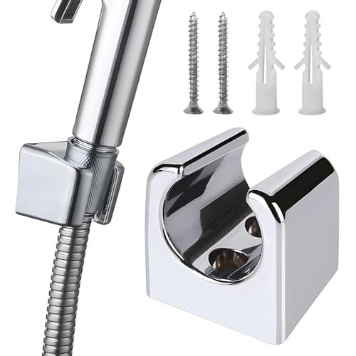 Brausehalter, Wand Montierte Handbrause Halterung, Duschkopf Halterung Badezimmer Bad Zubehör, Universelle Duschkopfhalterung mit Schrauben für die Wand, Badezimmer(Silber) von Anwangda