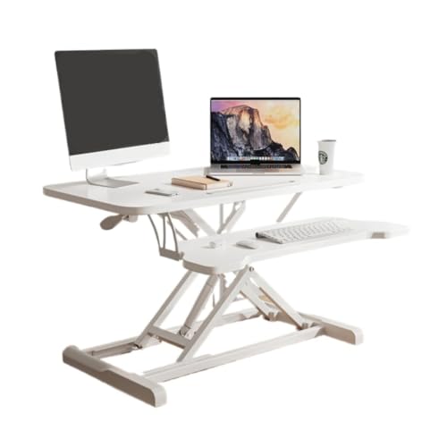 Multifunktionstisch Computertisch Desktop Erhöhung Laptop Desktop Home Klappständer Stehpult Hebbare Werkbank Bed Side Table (Color : White, Size : A) von Anwat
