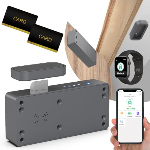 Anweller Smart Schubladenschloss, Elektronisches Schrankschloss Möbelschloss mit APP NFC Schloss Briefkastenschloss, Kindersicherung Schrank für Schrank Schublade Kasten Schließfächer Briefkasten von Anweller