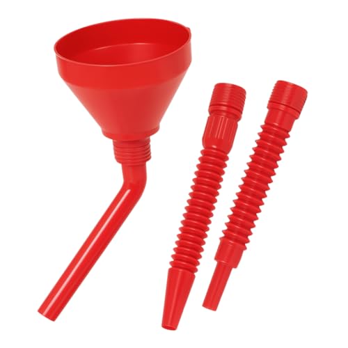 Anwicar Trichter aus Plastik mit Griff Ø16cm - Trichter mit Sieb fur Auto Benzin und öltrichter - Wasser, Öle und andere Flüssigkeiten - Rot - 1 Stück - mit drei Spitzen von Anwicar