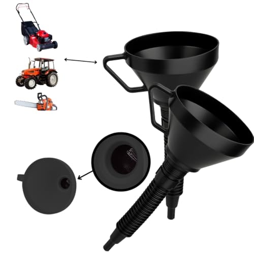 Anwicar Trichter aus Plastik mit Griff Ø16cm - Trichter mit Sieb fur Auto Benzin und öltrichter - Wasser, Öle und andere Flüssigkeiten - Schwarz - 2 Stück - mit einer Spitze von Anwicar