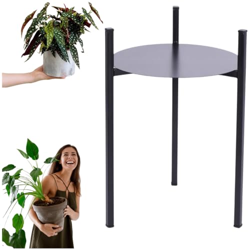 Blumenständer, Blumenhocker, Blumentopfständer Modern Pflanzenstand Pflanzenständer Pflanzenhocker, im Loft-stil, Stahl pulverbeschichtet, Schwarze, Dekorativ Ständer Breite 30 cm Höhe 44cm, stabil von Anwicar