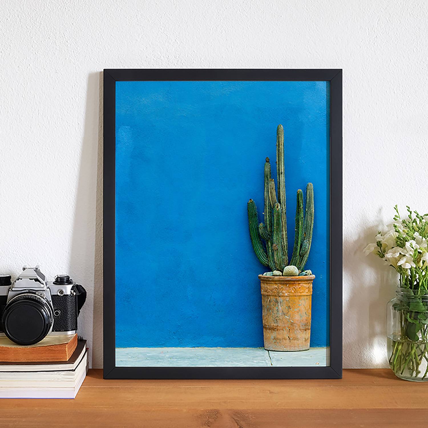 Bild Blue Wall with Cactus von Any Image