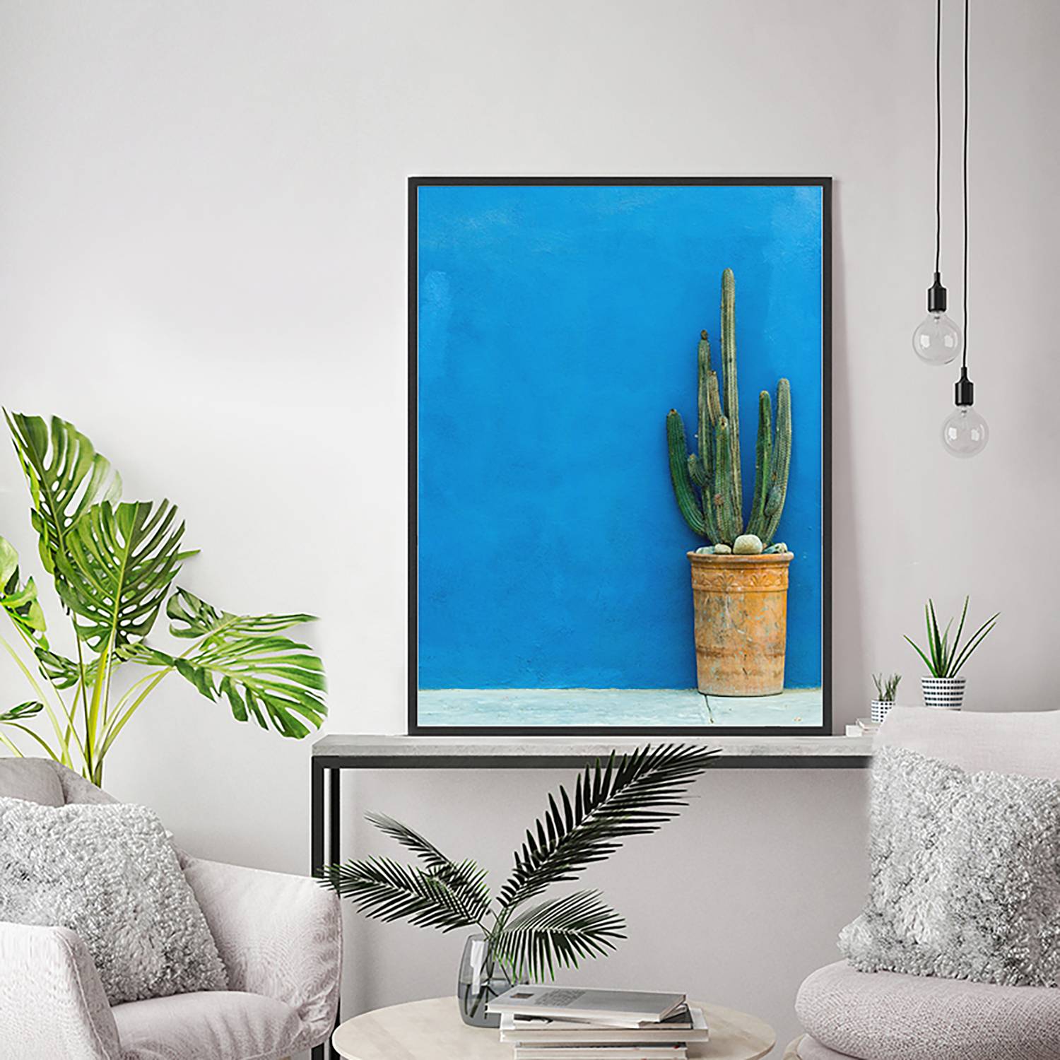 home24 Bild Blue Wall with Cactus Rahmen: Massivholz Buche, lackiert Abdeckung: Plexiglas Multicolor 62 x 82cm home24 Bild Blue Wall with Cactus Rahmen: Massivholz Buche, lackiert Abdeckung: Plexiglas Multicolor 62 x 82cm von home24
