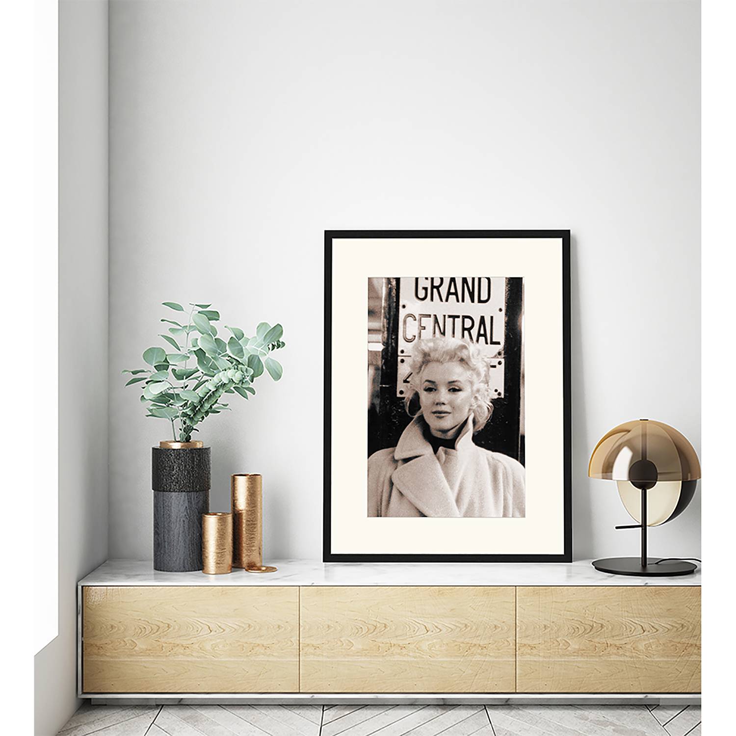 home24 Bild Marilyn Monroe V Rahmen: Massivholz Buche, lackiert Abdeckung: Plexiglas Schwarz 73 x 93cm von home24
