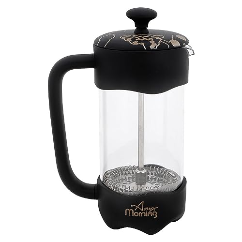 Any Morning FY92 French Press Kaffeebereiter | Kaffeekanne aus Edelstahl | Pressstempelkanne für frischen Filterkaffee | isolierte Kaffeepresse für Zuhause | Reisen | Camping | 350 Ml | Schwarz von Any Morning