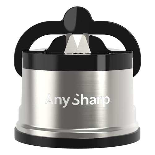 AnySharp Pro Messerschärfer (Metall) mit Saugnapf, Gebürstetes Metall von AnySharp