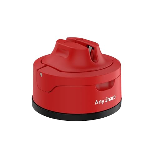 AnySharp Evo Messerschärfer, Freihändige Sicherheit, PowerGrip Saugnapf, Sicheres Schärfen aller Küchenmesser, Ideal für gehärteten Stahl & Wellenschliff, Weltbeste Qualität, Kompakt, Rot AnySharp Evo Messerschärfer, Freihändige Sicherheit, PowerGrip Saugnapf, Sicheres Schärfen aller Küchenmesser, Ideal für gehärteten Stahl & Wellenschliff, Weltbeste Qualität, Kompakt, Rot von AnySharp