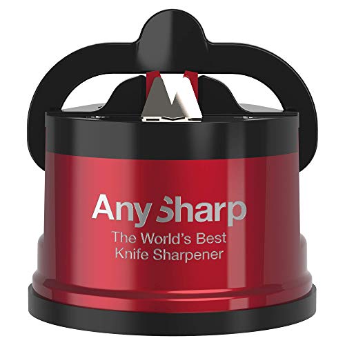 AnySharp Pro Messerschärfer (Metall) mit Saugnapf (Rot), ASKSPROMRED von AnySharp