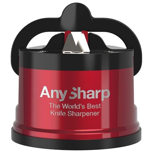 AnySharp Pro Messerschärfer (Metall) mit Saugnapf (Rot), ASKSPROMRED von AnySharp