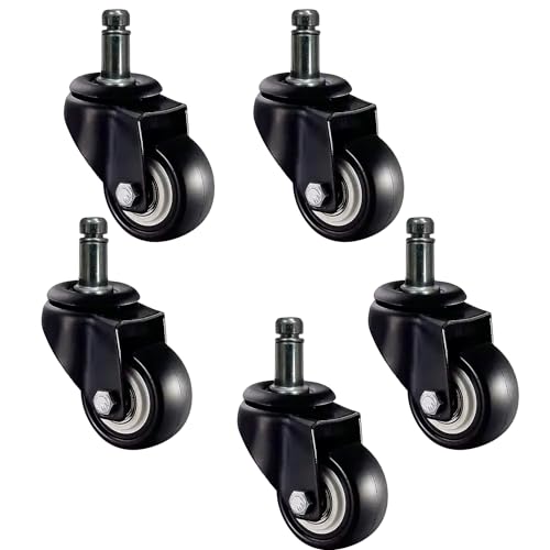 Office Chair Wheels 5PCS-Möbel Rollen 1.5 Zoll Räder Replacement für alle Böden einschließlich Hartholz-Perfekter Ersatz für Schreibtisch Bodenmatte-Universal Stem No Scratches(11 x 22 mm) von Anyalite