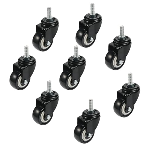 Office Chair Caster Wheels -Furniture Castors 1.5 Inch Safe for All Floors Floor Protecting Rubber Including Hardwood - Perfect Replacement for Desk Floor Mat - M8x25mm(8 pieces) von Anyalite