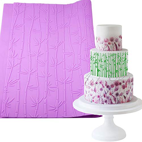 Anyana Zucker, essbare Hochzeits-Blumen-Bambus-Spitzenkuchen-Silikon-Prägematte, Textur, Fondant, Prägematte, Spitzenmatte, Dekorationsform, Gummi-Paste, Cupcake-Aufsatz, Backformen, Basteln von Anyana