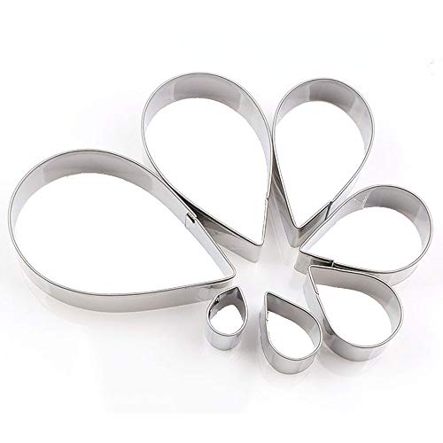 Anyasen 7 Stück Ausstechform Tropfen Rosenblüten Ausstechformen Cookie Keks Ausstecher Edelstahl Ausstechform Fondant Ausstechformen Set Gebäckform für Kuchen Brotherstellung Plätzchen von Anyasen