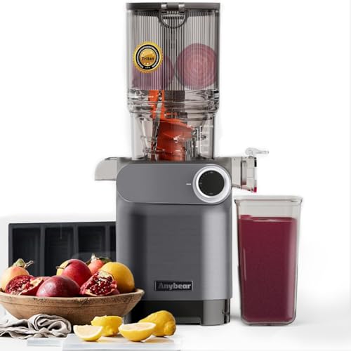 Anybear Kaltpress-Entsafter, 200 W, langsamer Entsafter, 10,9 cm, große Futterschütte, passend für ganze Früchte, Gemüse, verbesserte Schnecke, Tritan-Materialien, BPA-frei, Saftrezepte (Silbergrau) Anybear Kaltpress-Entsafter, 200 W, langsamer Entsafter, 10,9 cm, große Futterschütte, passend für ganze Früchte, Gemüse, verbesserte Schnecke, Tritan-Materialien, BPA-frei, Saftrezepte (Silbergrau) von Anybear