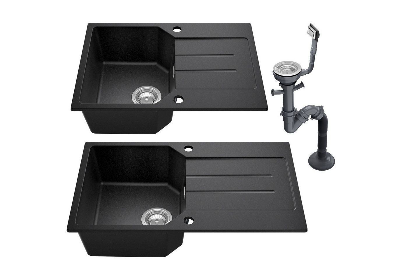 Anycee max Granitspüle Granitspüle Spüle Küchenspüle mit Siphon Einbauspüle 65x45/78x45 cm, Granit Spüle Spülbecken mit Abtropffläche Anycee max Granitspüle Granitspüle Spüle Küchenspüle mit Siphon Einbauspüle 65x45/78x45 cm, Granit Spüle Spülbecken mit Abtropffläche von Anycee max