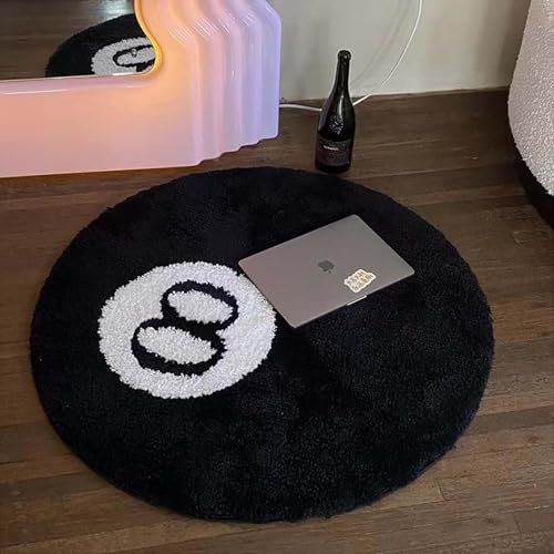 8 Ball Teppich Simulation Billard 8 Ball Rug Rund Tufting Weich Billiard Teppich Anti-Rutsch Badematte Kinder Schlafzimmer Schwarz 8 Ball Rug für Wohnzimmer Dekoration,A,60 * 60cm/23.6 * 23.6inch 8 Ball Teppich Simulation Billard 8 Ball Rug Rund Tufting Weich Billiard Teppich Anti-Rutsch Badematte Kinder Schlafzimmer Schwarz 8 Ball Rug für Wohnzimmer Dekoration,A,60 * 60cm/23.6 * 23.6inch von Anyhot