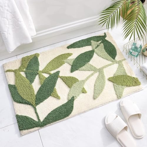 Anyhot Badematte rutschfest Waschbar, Mikrofaser Flauschige Weich Badezimmerteppich Absorbent Badteppich für Badezimmer, Badewanne, Eingang, Türmatte 50x80cm von Anyhot