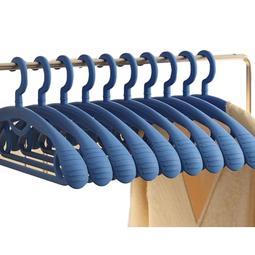 Kunststoff-Kleiderbügel, extra Dicker Kunststoff, breite Schulter, für Erwachsene, um 360 Grad drehbar, rutschfest, Standard-Kleiderbügel, ideal für den täglichen Gebrauch, Blau, 10 Stück Kunststoff-Kleiderbügel, extra Dicker Kunststoff, breite Schulter, für Erwachsene, um 360 Grad drehbar, rutschfest, Standard-Kleiderbügel, ideal für den täglichen Gebrauch, Blau, 10 Stück von Anyhot
