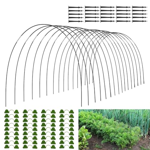 Anyingkai Gewächshausreifen Folientunnel,Bögen Für Folientunnel,Gartentunnel Reifen,Gewächshausreifen Fiberglas,Tunnelbogen Für Hochbeet,Gartenreifen Hochbeet (50PCS) von Anyingkai