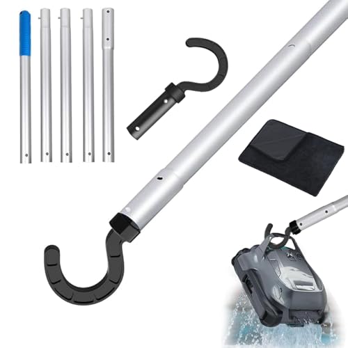 Anyingkai Haken für Poolroboter mit Teleskopstange 185CM, Teleskopstange mit Haken Pool,Pool Haken für Stangen, Pool Reinigungszubehör Haken, Generisch Haken für Poolreiniger Roboter Zubehör von Anyingkai
