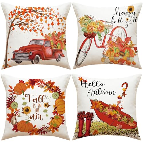Anyingkai Herbst Kissenbezug Set - 4er Kissenhüllen, Kürbis Dekoration, Kissen für Herbstdekoration Anyingkai Herbst Kissenbezug Set - 4er Kissenhüllen, Kürbis Dekoration, Kissen für Herbstdekoration von Anyingkai
