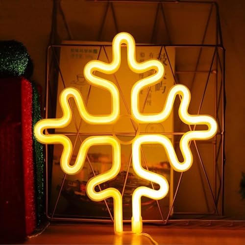 Neon LED Schneeflocke 25cm,Neon LED Weihnachten,LED Neonlicht Weihnachten,Neon Nachtlicht für Weihnachten,Heimdekoration，Bar,Schlafzimmer,Wohnzimmer,Weihnachtsparty Dekoration von Anyingkai