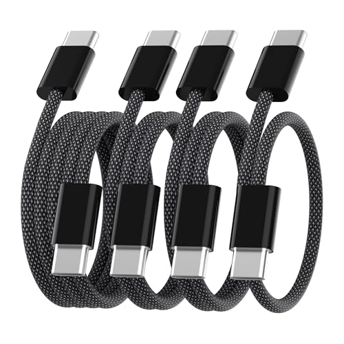 Anysea USB C auf USB C Kabel 60W：[2M+1M+1M+0.5M] 4Stück Ladekabel USBC USBC Schnellladekabel Nylon Datenkabel USB Typ C Ladekabel Kompatibel mit iPhone 16 15 Pro Max Galaxy S24 S23 Pixel iPad MacBook von Anysea
