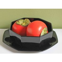 6 Eckige Teller Und Schalen Aus Schwarzem Glas. Set Sechs Tellern. Modernes Geschirr Made in France von AnythingDiscovered