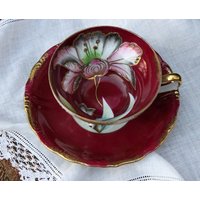 Antike Royal Sealy Teetasse Und Untertasse. Handbemaltes Teetassen-Set Mit Fuß. Sammlerstück Von China, Japan von AnythingDiscovered