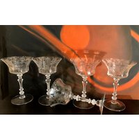 Enger Kristall Weingläser. Fünf Geätzte Große Fruchteis. Esszimmer Dekor. Sammler Glaswaren. Geschenk Zum Vatertag von AnythingDiscovered