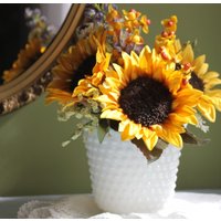 Hobnail Milchglas Vase/Übertopf Aus Glas. Oder Mit Gewellter Kante. Hochzeitskollektion Home Decor von AnythingDiscovered