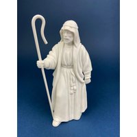 Vintage Avon Krippenfigur Eines Hirten. Weiß, Bisquitporzellan. Krippe Sammlerstücke. Weihnachtsdekor. Austauschteile von AnythingDiscovered