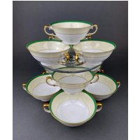 Vintage Porzellan Suppenschüsseln Von Meito, Japan. Handbemalt Fine China. Set Zwölf. Feines Geschirr von AnythingDiscovered