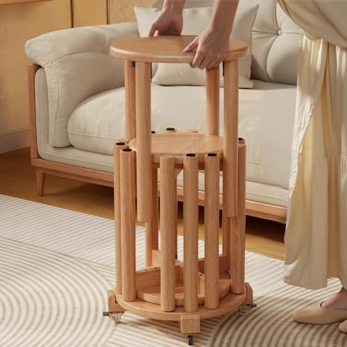 Stapelbare Hocker, 4er-Set, Holzhocker, 45,7 cm, stapelbare Beistelltische, Nisttisch, robust und langlebig, keine Installation erforderlich für Beistelltisch, stapelbare runde Hocker (natürliches Stapelbare Hocker, 4er-Set, Holzhocker, 45,7 cm, stapelbare Beistelltische, Nisttisch, robust und langlebig, keine Installation erforderlich für Beistelltisch, stapelbare runde Hocker (natürliches von AnywaysWood