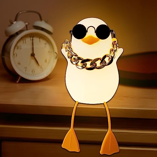 Anywin Ente Nachtlichter, Hip-Hop Duck Lampe, Niedliches Möwen-Nachtlicht für Kinder mit warmer Farbe und Dimmfunktion, 1200mAh wiederaufladbares Enten-Baby-Nachtlicht mit 20 Timer von Anywin