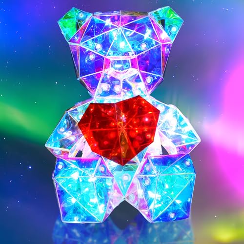 Anywin LED Nachtlicht mit buntem Teddybär, leuchtende Bärenlampe als Geschenk Ihrer Tochter, Mädchen, Frau, Freundin, eine Überraschung zu bereiten, Raumdekoration (Style3) von Anywin