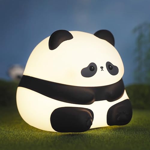 Anywin Panda Silikon Nachtlicht, Panda Kinder Lampe 3 Stufige Helligkeit, 30 Minuten Timer Dekor für Kinderzimmer, Wohnzimmer, Geburtstag, Weihnachten, Geschenk für Jungen und Mädchen von Anywin